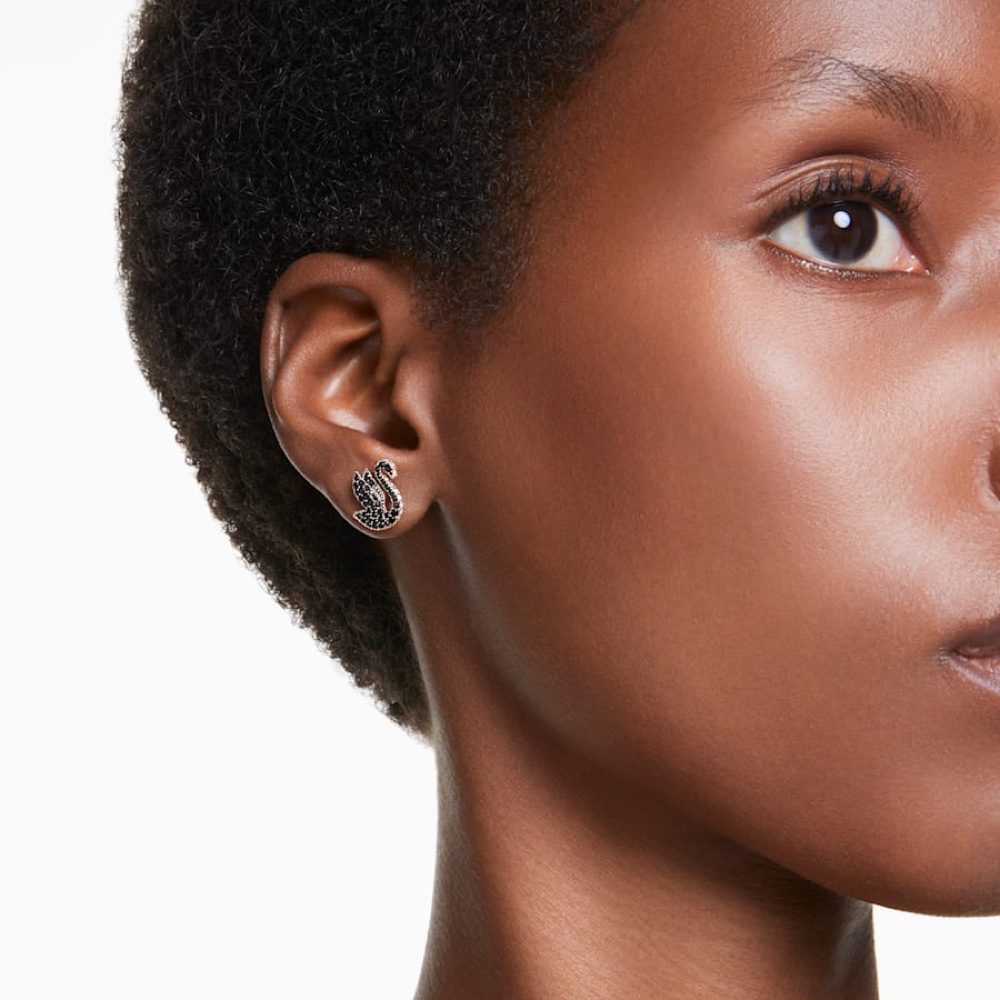 SWAROVSKI SWAN,EARRINGS ROSE GOLD TONE – Arapinis Swarovski Corner